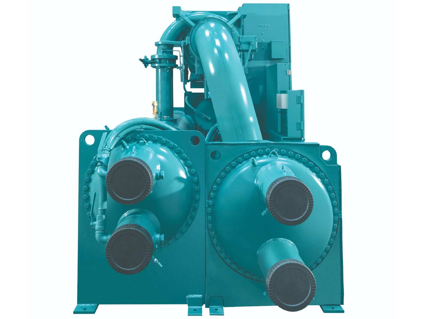 YORK YK Centrifugal Chiller side view showing heat pump compatibility. 