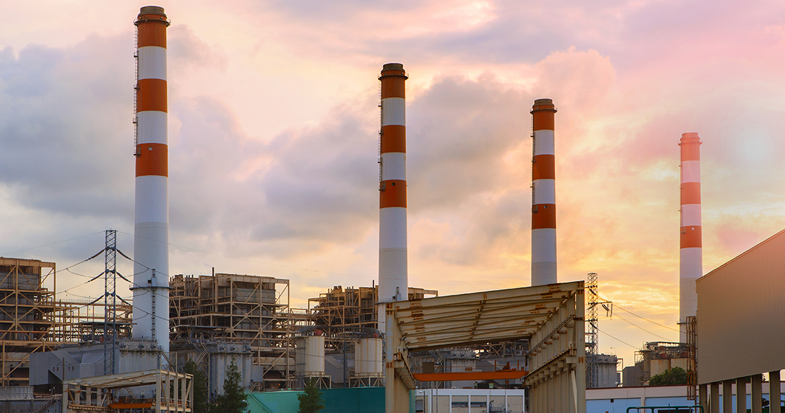 Exterior shot of a factory