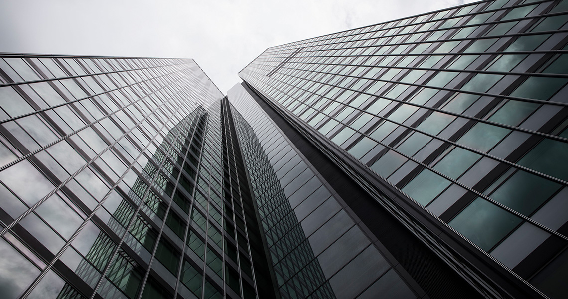 Low-angle shot of a commercial building