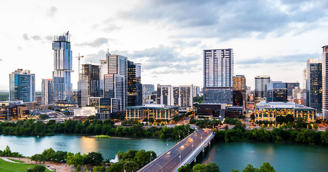City view during dusk