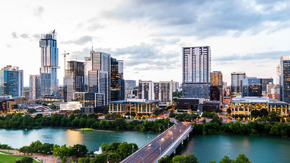 City view during dusk