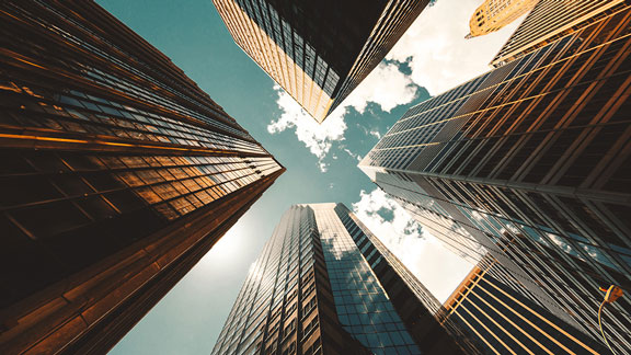 Low-angle shot of a commercial building