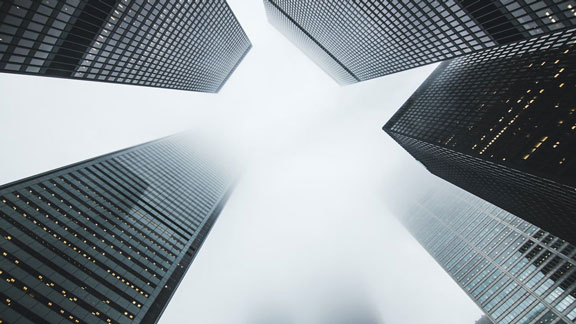 Low-angle shot of a commercial building