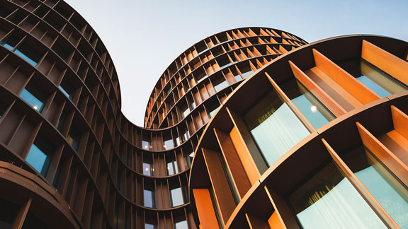 Low-angle shot of a commercial building