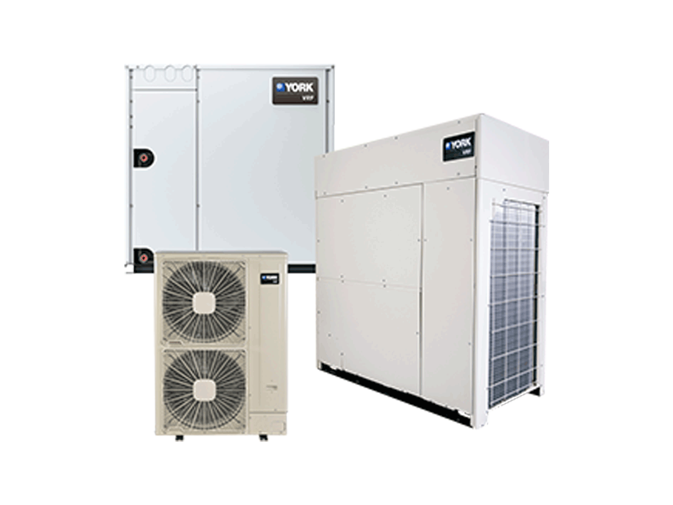 YORK Ductless and VRF System on a white background